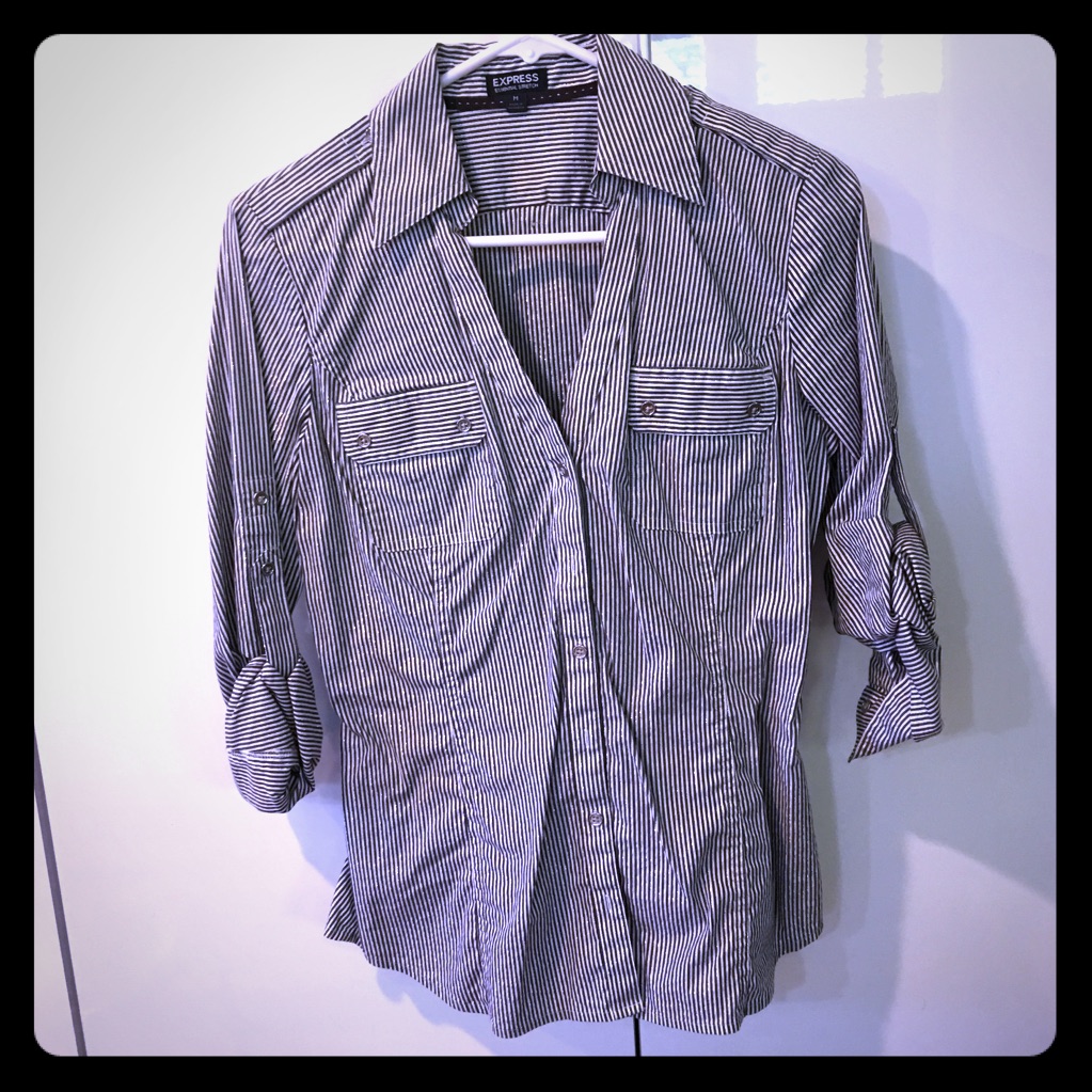 Roll Up Button Down Blouse